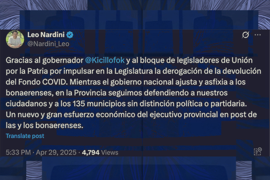 Proyecto de perdón de deudas municipales agudiza tensiones entre Kicillof y el cristinismo