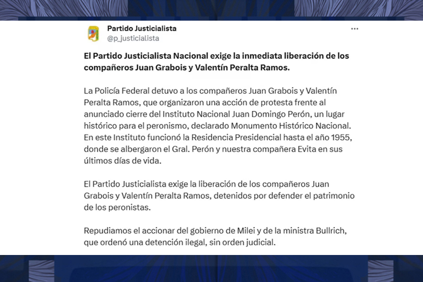 Grabois liberado tras detención sin orden judicial por ocupar el Instituto Perón