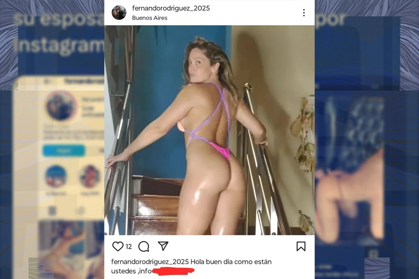 Escándalo en Avellaneda: el candidato libertario que publica fotos hot de su esposa