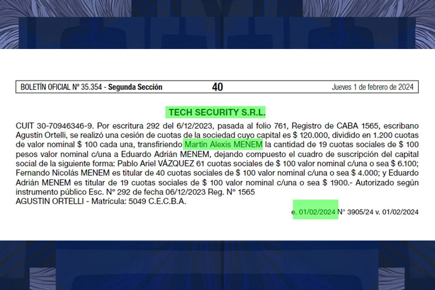 La casta más casta: empresa vinculada al clan Menem obtiene contratos millonarios con el Estado