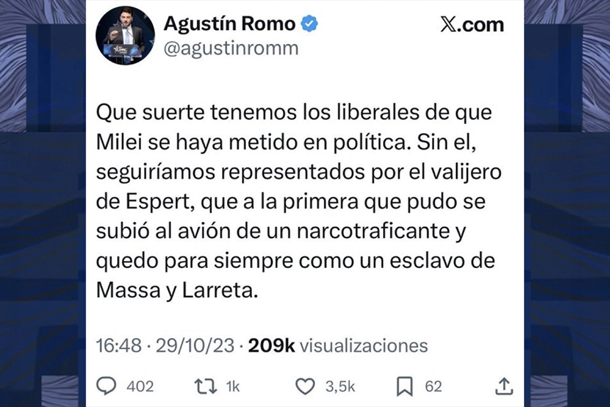 Espert acorralado: admite el pago de USD 200.000 y revelan que viajó 35 veces en el avión narco