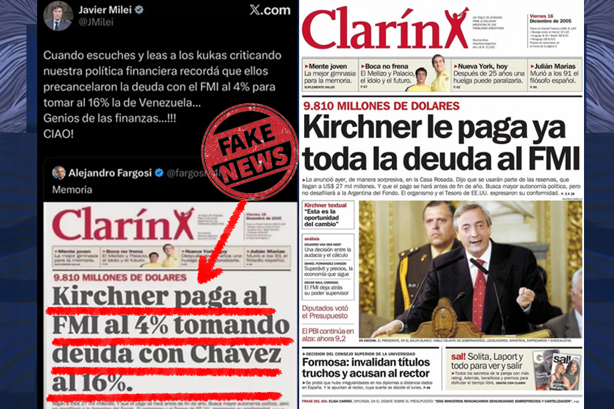 Milei difunde noticias falsas en un intento desesperado por remontar en las encuestas