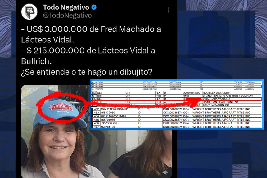 Patricia Bullrich y la relación con Fred Machado y Lácteos Vidal