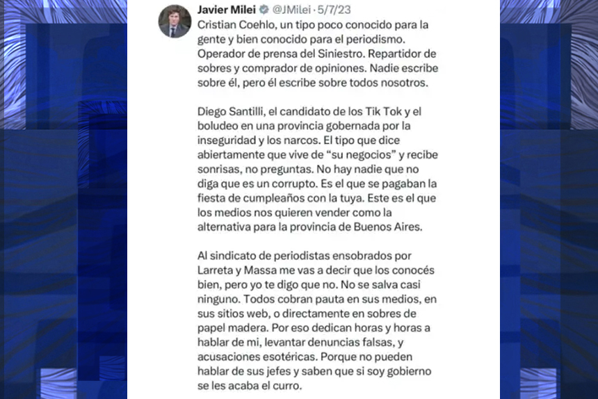 Santilli no: Reichardt debe encabezar la lista en Buenos Aires