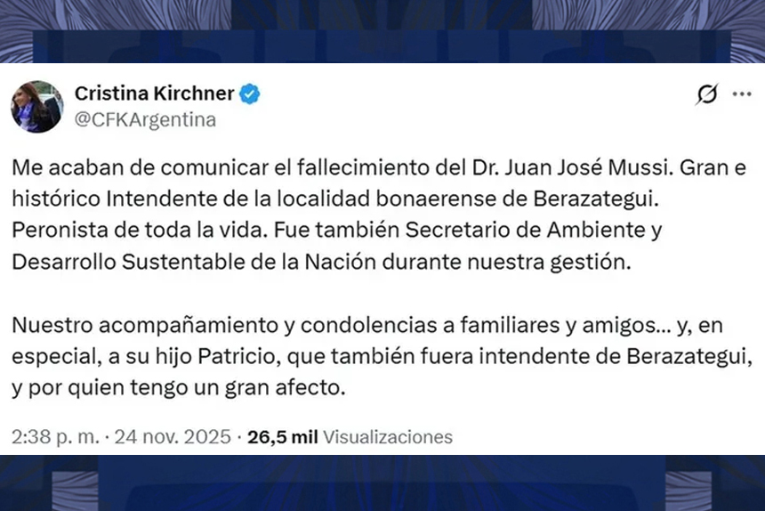 El peronismo despide a Juan José Mussi