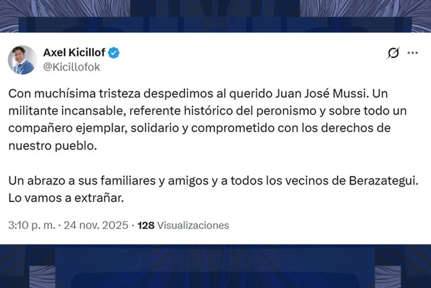 El peronismo despide a Juan José Mussi