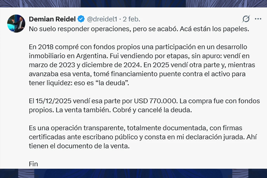 Demian Reidel renuncia a Nucleoeléctrica tras las denuncias por corrupción
