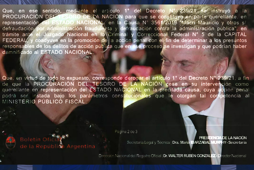 El Gobierno de Milei deja de ser querellante en la causa que investigaba la deuda de Caputo con el FMI