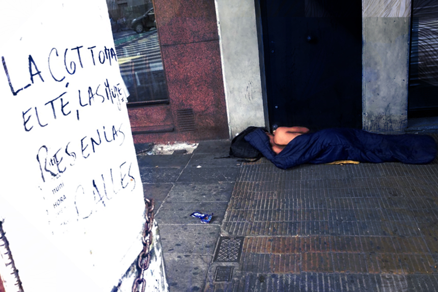 Casi el 60% de las personas en situación de calle son de Milei