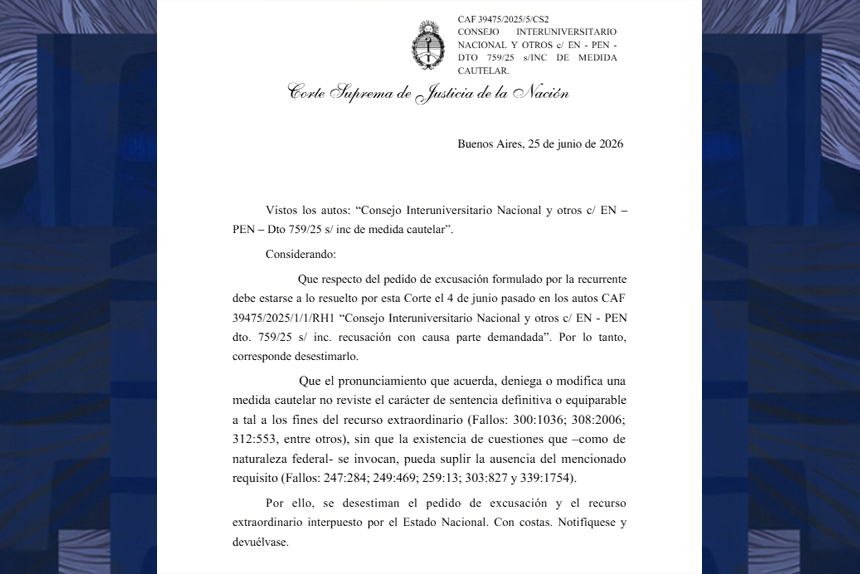 El Gobierno se queda sin excusas para no pagar: La Corte Suprema le dijo no a Milei y lo obliga a cumplir con la ley universitaria